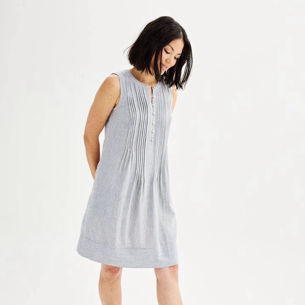 Sonoma Women’s Goods For Life Sleeveless Pintuck Dress Small